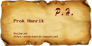 Prok Henrik névjegykártya